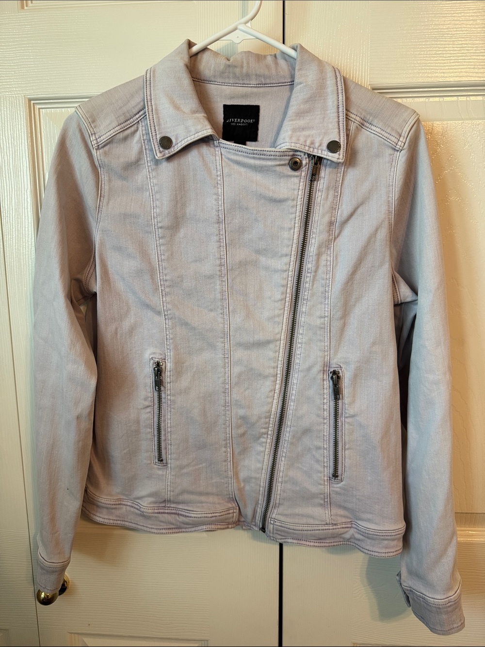 Liverpool Light Purple Bradford Moto Denim Jacket